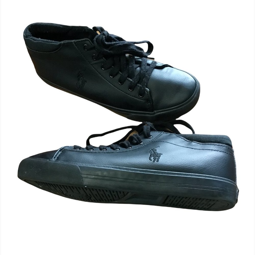Polo Ralph Lauren black leather type shoes